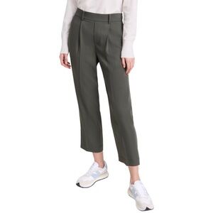 Vince Pull on Pants Size Medium Womens High Rise Pleated Straight Cropped silver